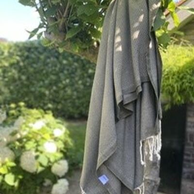 Serviette de Hammam Nid d'Abeille - Vert Mousse - 100x200cm