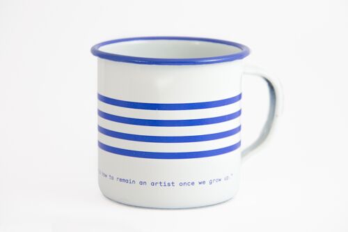 Stripes Enamel Mug. Artist Quotes Collection