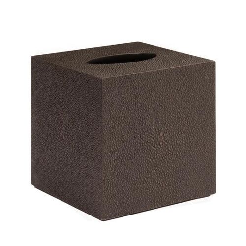 Chelsea Square Tissue Box Shagreen Chocolate