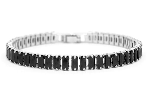 Black Moonstone Baguette Tennis Bracelet