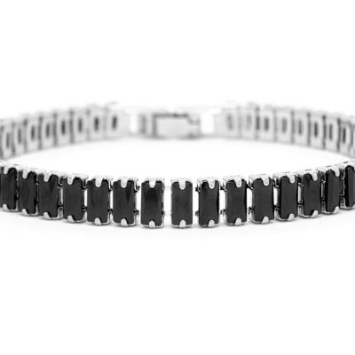 Black Moonstone Baguette Tennis Bracelet