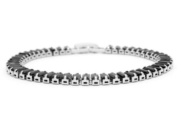 Bracelet Tennis Baguette Pierre de Lune Noire 3