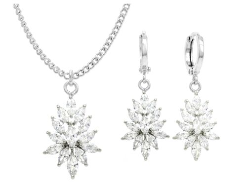 Sterling Silver Chandelier Marquise Jewellery Set