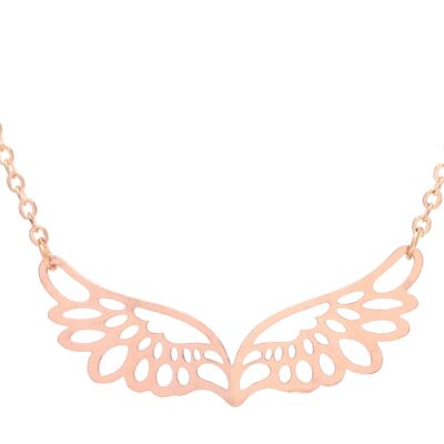 Gargantilla de oro rosa con alas de ángel