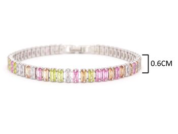 Bracelet Tennis Baguette De Différentes Couleurs 4