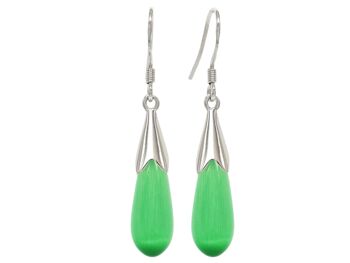 Boucles d'oreilles d'automne en pierre de lune verte 1