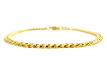 Bracelet de cheville chaîne fine en or jaune 1