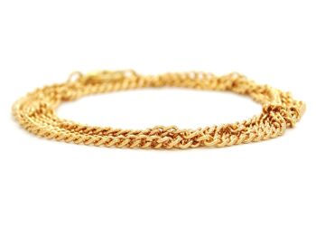 Bracelet de cheville chaîne fine en or jaune 2