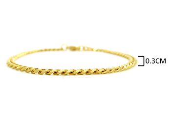 Bracelet de cheville chaîne fine en or jaune 3