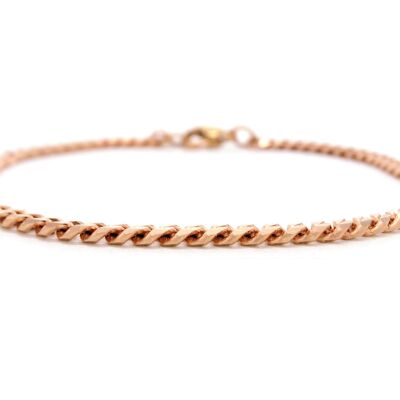 Bracelet de cheville à fines chaînes en or rose