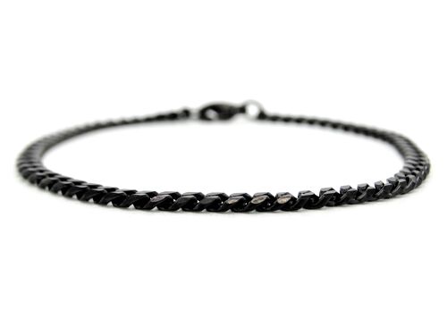 Black Stainless Steel Thin Chain Anklet