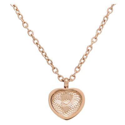 Collana girocollo in oro rosa con cuore