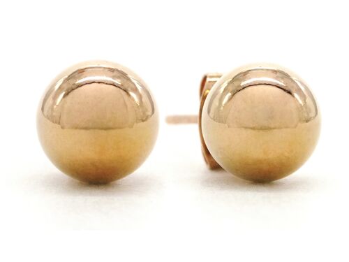 Rose Gold Ball Bead Stud Earrings