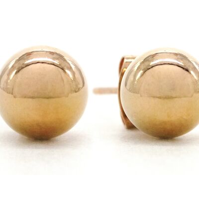Rose Gold Ball Bead Stud Earrings