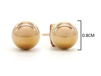 Boucles d'oreilles clous boules en or rose 3