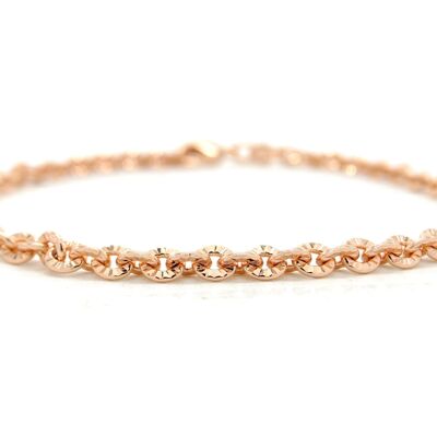 Bracelet chaîne fantaisie en or rose