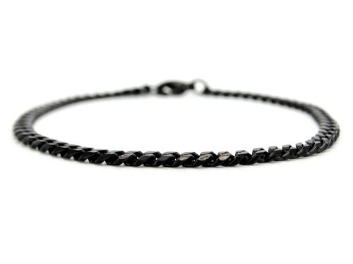 Black Stainless Steel Thin Chain Bracelet