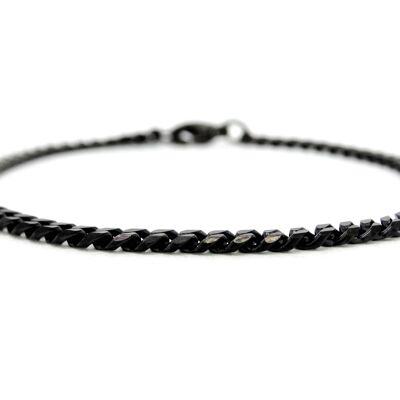 Black Stainless Steel Thin Chain Bracelet