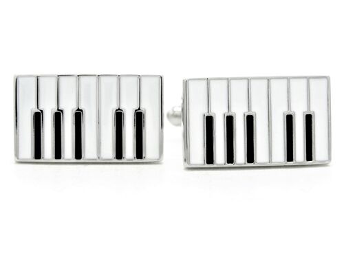 Sterling Silver Piano Keyboard Cufflinks