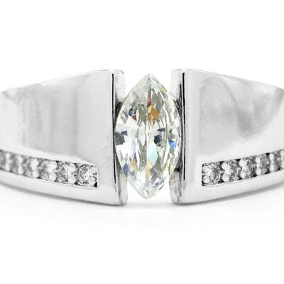 Anello Marquise bianco in argento sterling
