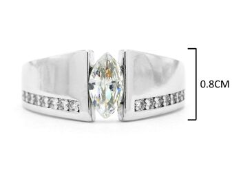 Bague marquise blanche en argent sterling 4