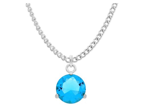 Blue Gem White Gold Necklace