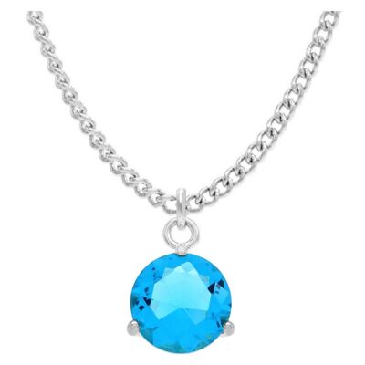 Blue Gem White Gold Necklace