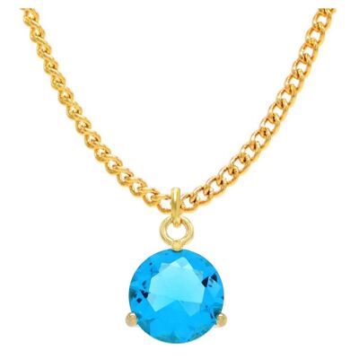 Collar de oro con gemas azules