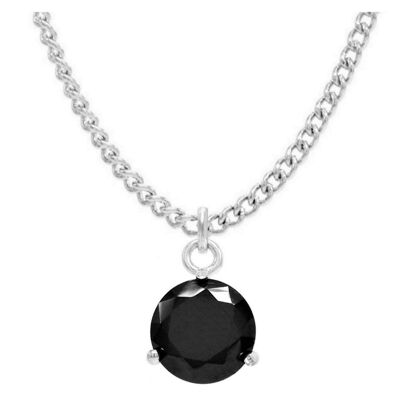 Black Gem White Gold Necklace