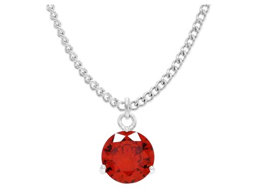 Red Gem White Gold Necklace