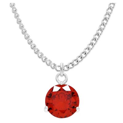 Collier Or Blanc Gemme Rouge
