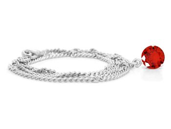 Collier Or Blanc Gemme Rouge 2