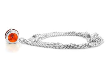 Collier Or Blanc Gemme Rouge 3