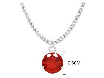Collier Or Blanc Gemme Rouge 4