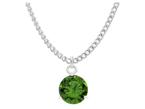 Green Gem White Gold Necklace