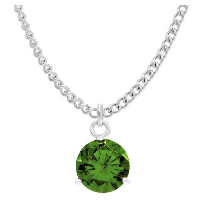 Collier Or Blanc Gemme Verte