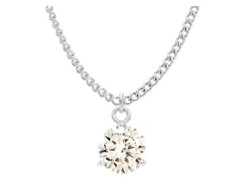Clear Gem White Gold Necklace