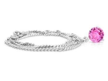 Collier Or Blanc Gemme Rose 2