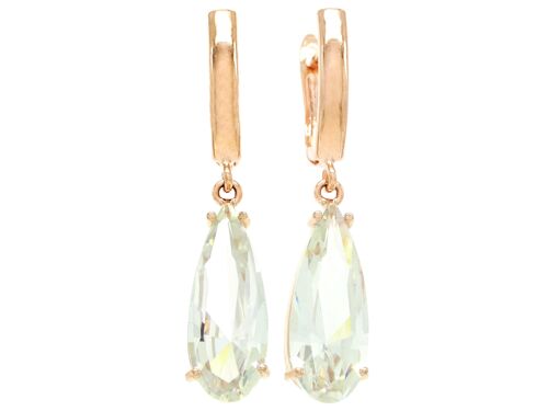 Rose Gold Long Drop Gem Earrings