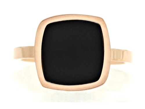 Rose Gold Black Square Ring