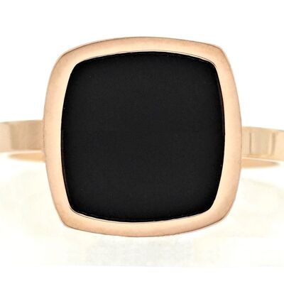 Rose Gold Black Square Ring