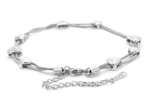 White Gold Heart Bracelet