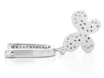 Collier et boucles d'oreilles papillon blanc en argent sterling 3