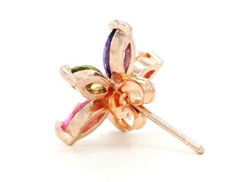 Boucles d'oreilles en or rose fleur marquise 2