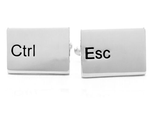 Sterling Silver CTRL ESC Cufflinks