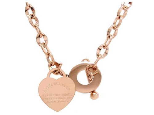 Rose Gold Proverbs 4:23 Necklace