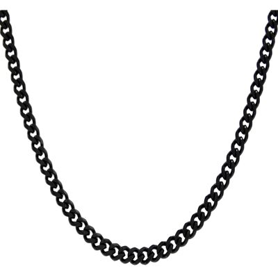 Black Stainless Steel Thin Chain Necklace