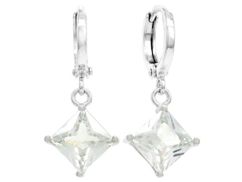 Clear Princess White Gold Earrings