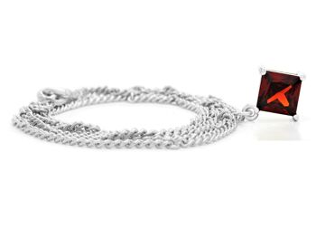 Collier Or Blanc Princesse Gemme Rouge 2