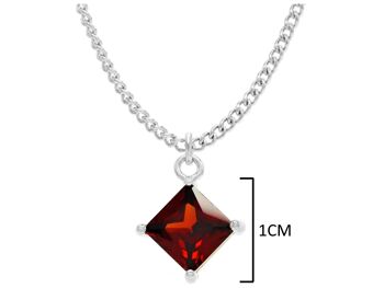 Collier Or Blanc Princesse Gemme Rouge 4